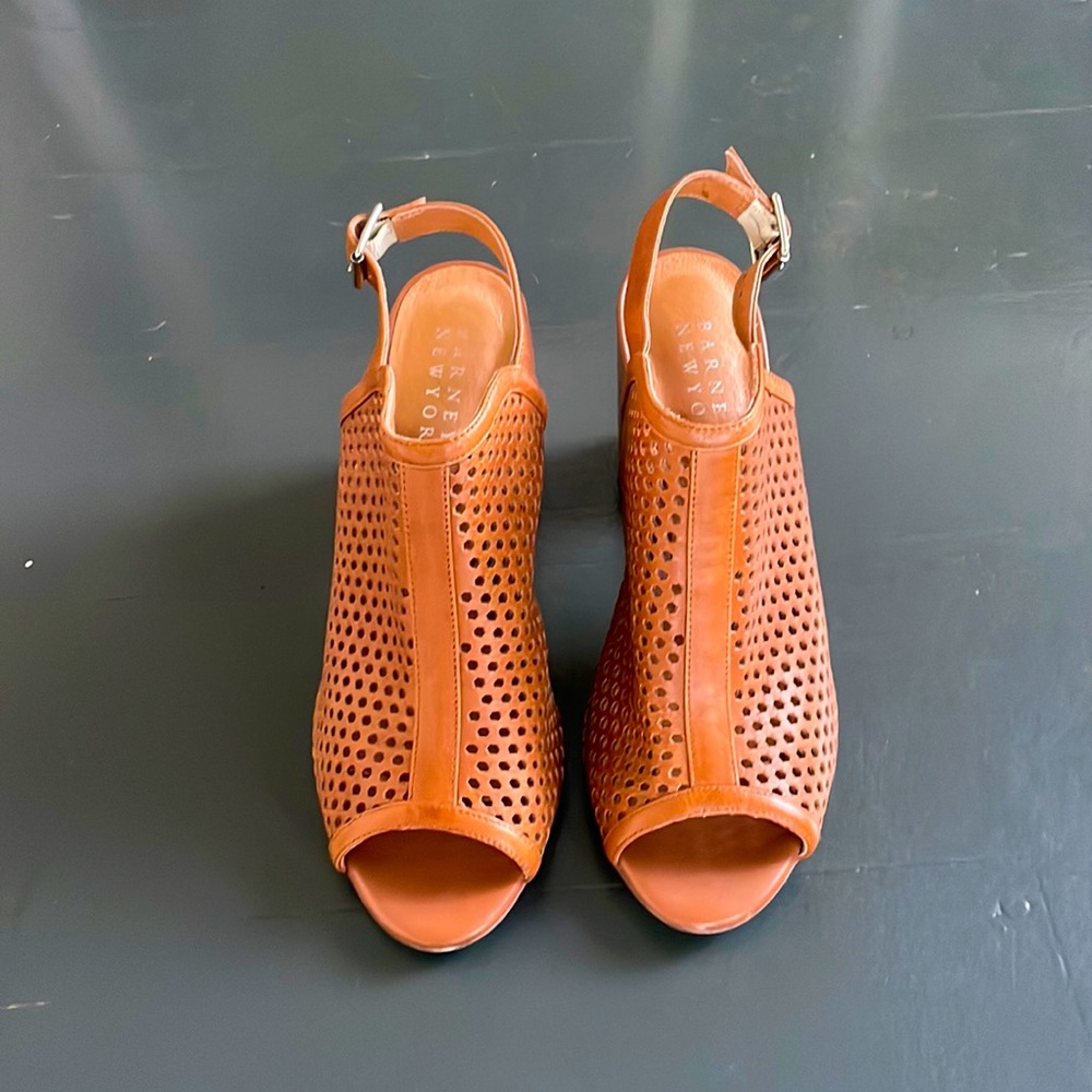 Barney’s New York sling-back laser cut sandals
